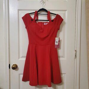 Emerald Sundae Women's Dress Red Size Medium M Sheath Ribbed Padded
